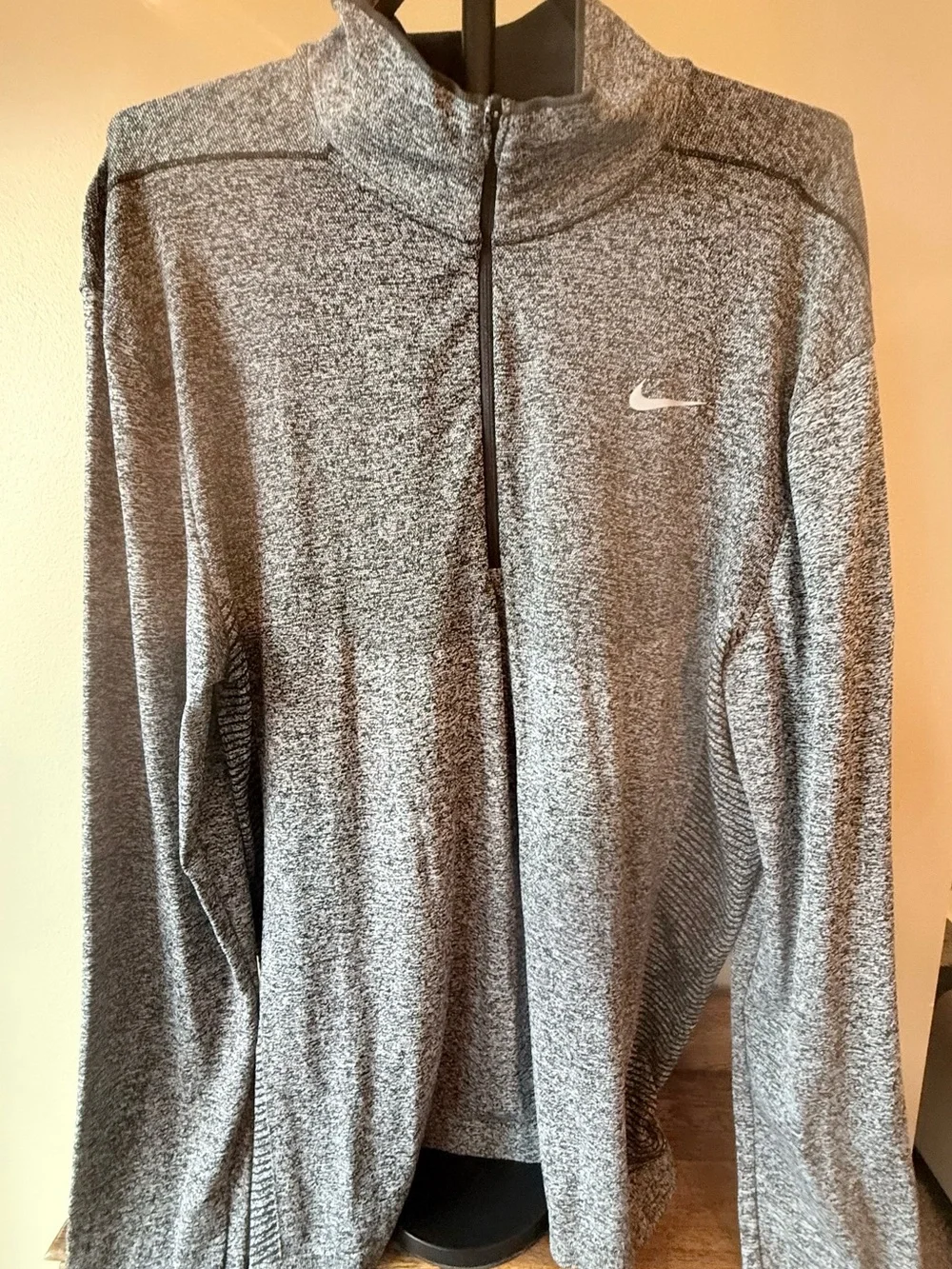 Nike Men’s Gray Heather Quarter-Zip Performance Sweater
